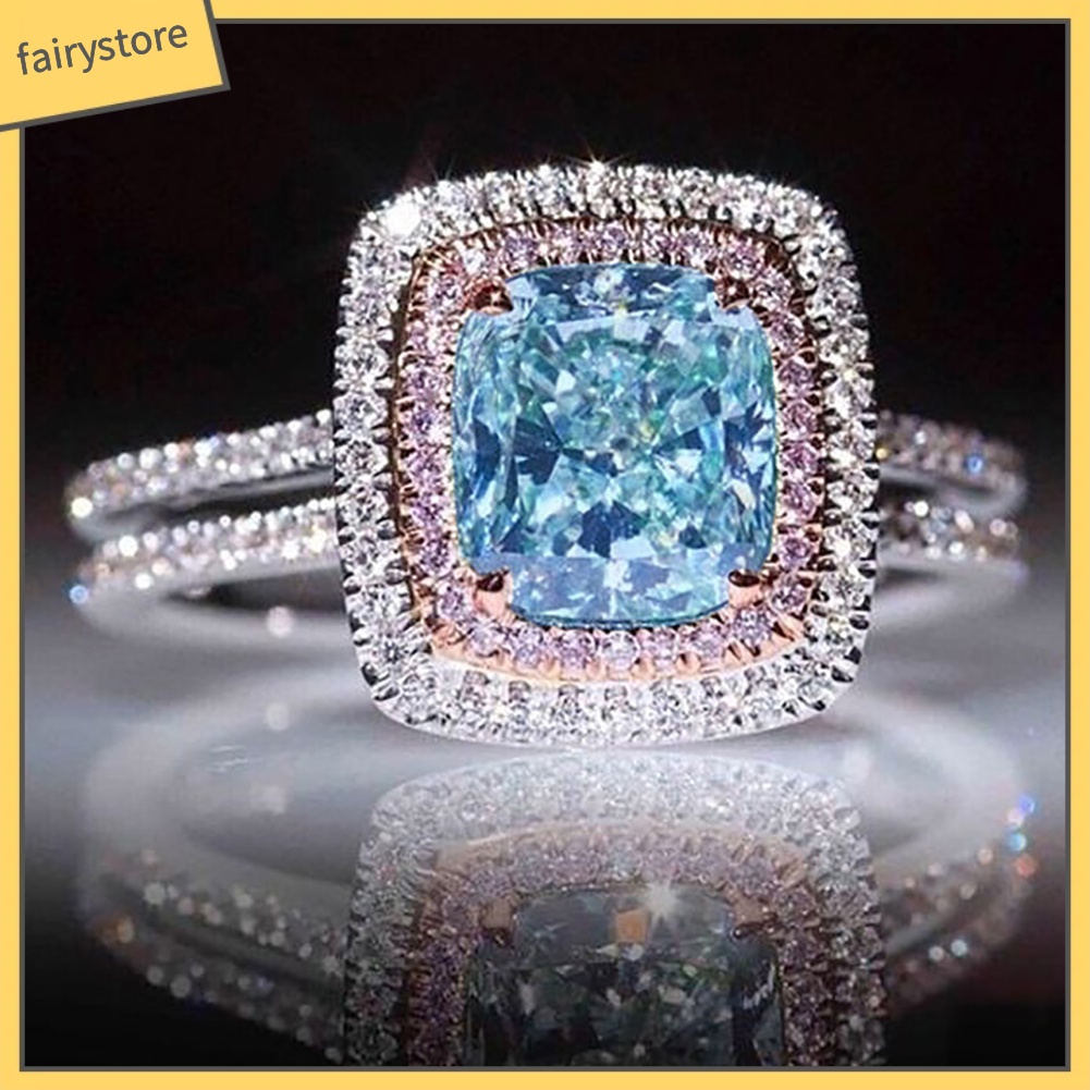 Nhẫn đính đá vuông sang trọng cao cấp