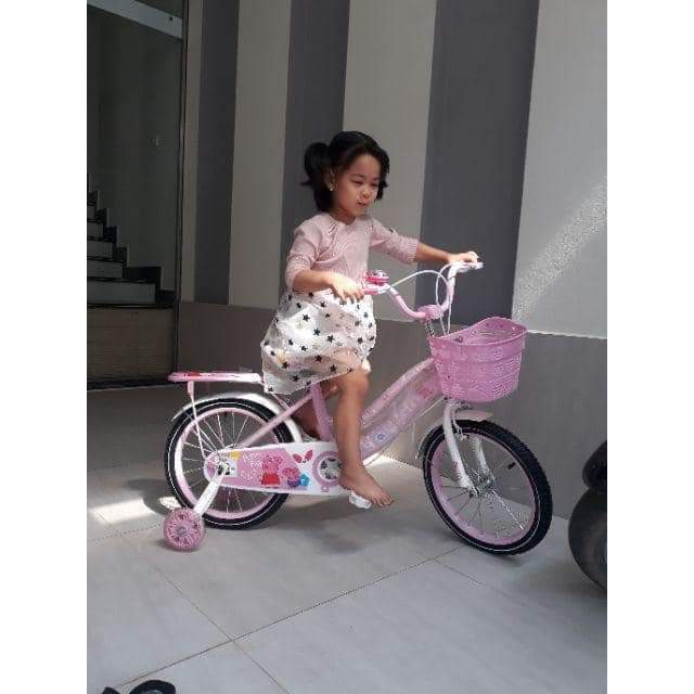 XE ĐẠP TRẺ EM 2 KHUNG CHO BÉ GÁI CỠ BÁNH 16 INCH