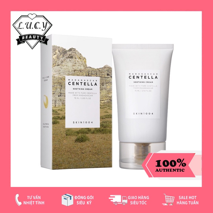 Hàng Hàn- Kem Dưỡng Cấp Nước, Dịu Da Skin1004 Madagascar Centella Soothing Cream 75g Chính Hãng 100%
