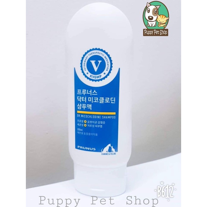 SỮA TẮM NẤM VÀ VIÊM DA CHO CHÓ MÈO PRUNUS DR. MICOCHLODINE SHAMPOO - NHẬP KHẨU HÀN QUỐC