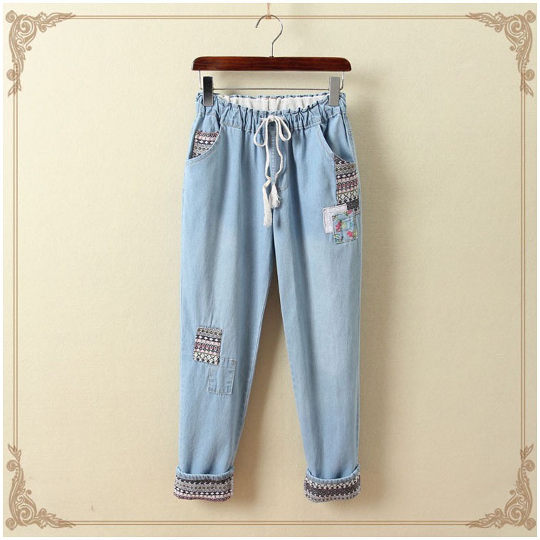 Quần baggy jean nữ đẹp Phong cách Nhật