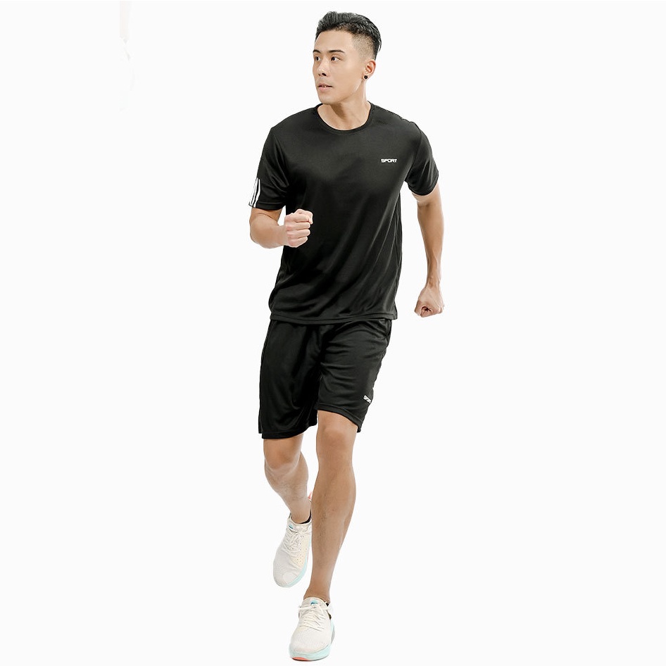 Bộ Quần Áo Nam Thể Thao Mùa Hè Cộc Tay Cao Cấp Chất Thun Co Giãn Thoáng Khí VESCA J