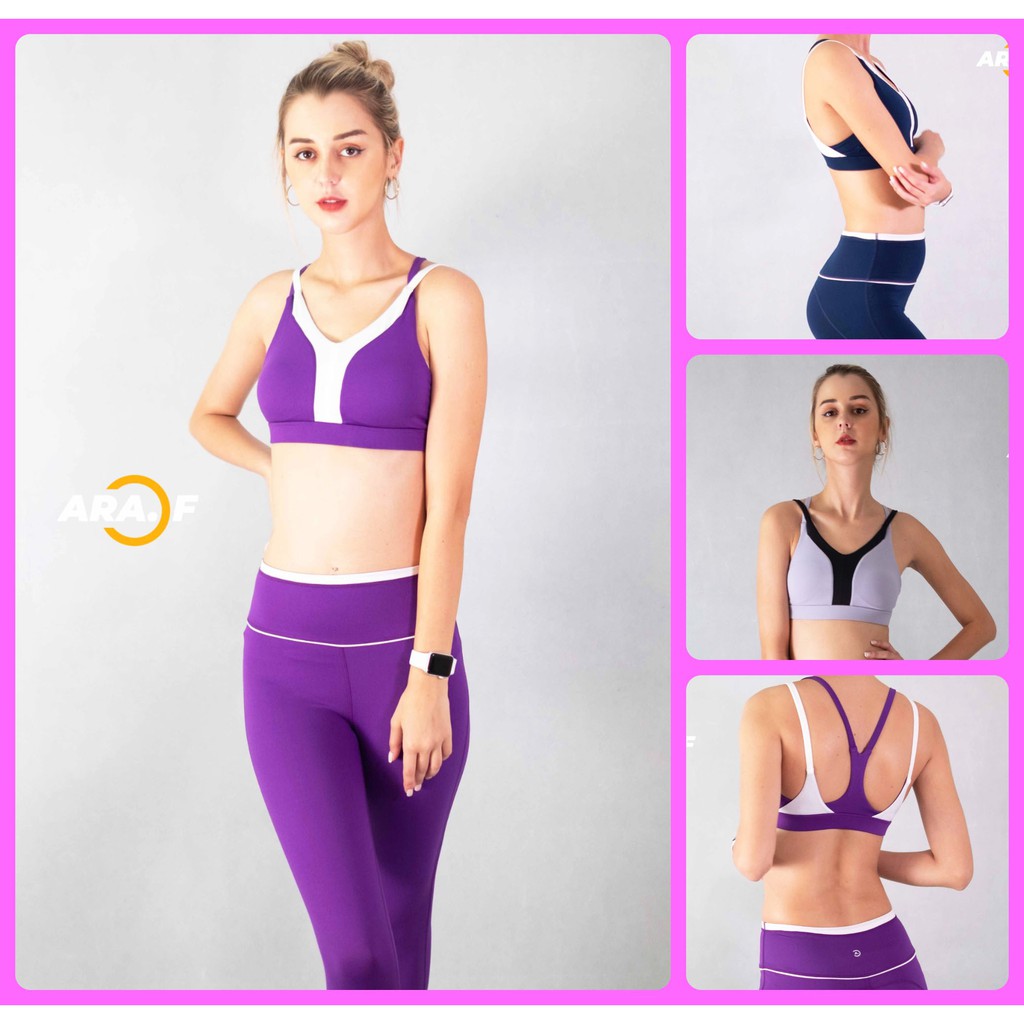 Set Áo Bra 2 Màu Và Quần Legging Lưng Cao - MÃ 232M-ARAF - Tập Thể Thao, Gym, Yoga, Aerobic