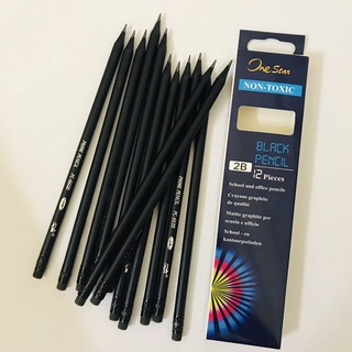 VIẾT CHÌ GỖ ĐEN 2B ONE STAR CAO CẤP HỘP 12 CÂY