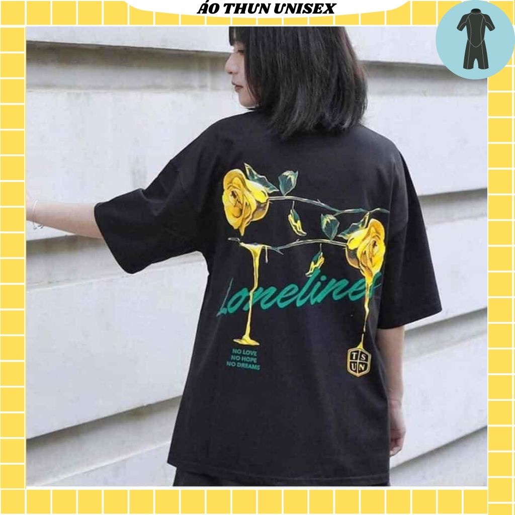 Áo Thun Unisex Tay Lỡ Form Rộng Phong Cách Hàn Quốc Freesize