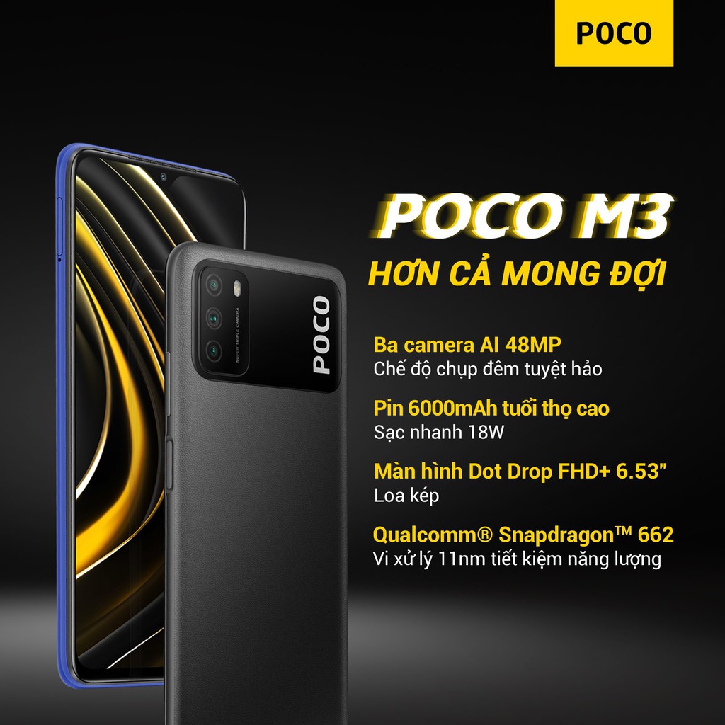 Điện thoại Xiaomi POCO M3 4GB/64GB - Hàng Chính Hãng Digiworld - Bảo Hành Điện Tử 18 Tháng | BigBuy360 - bigbuy360.vn