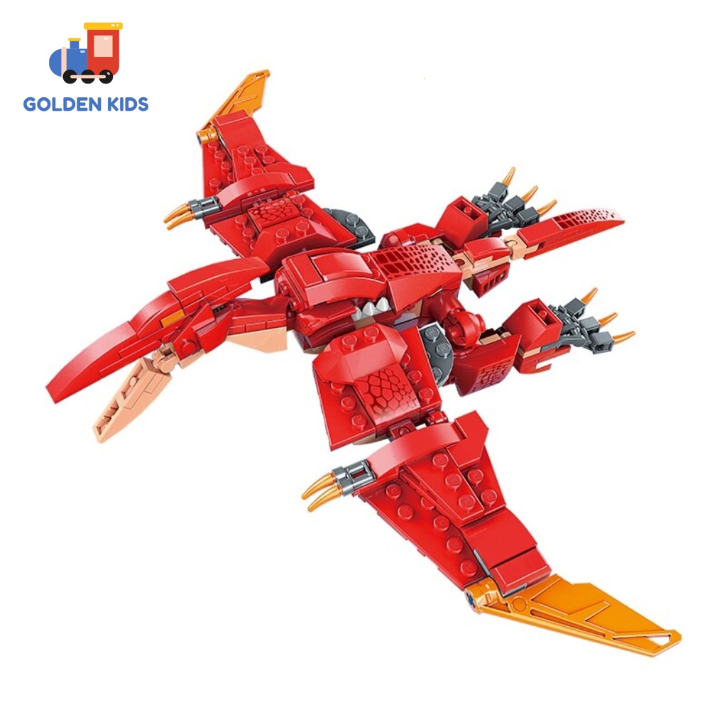 Đồ chơi xếp hình khủng long bạo chúa, Lego khủng long- QMAN 42106 biến đổi 3 mô hình  - Đồ chơi giáo dục