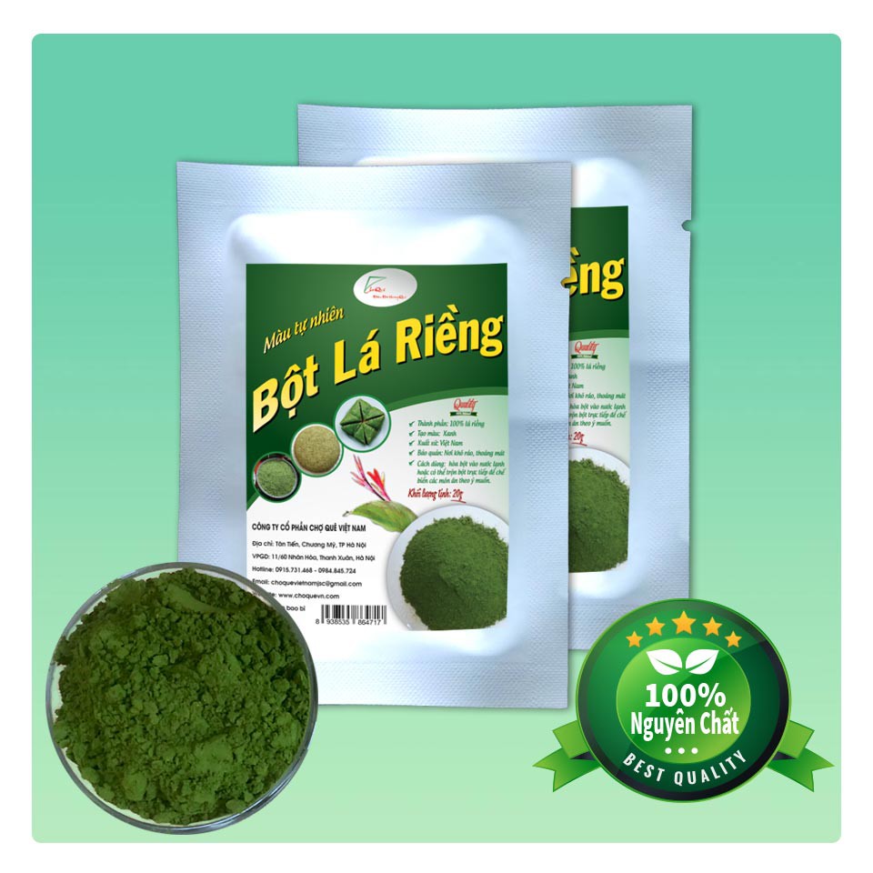 Bột lá riềng nguyên chất 20g, 50g, 100g sấy lạnh nguyên Chất 100% từ lá riềng nguyên liệu dùng gói bánh chưng tết