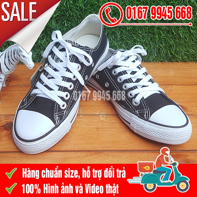 [SALE SỐC] Giày Thể Thao CV Đen Trắng Cổ Thấp | BigBuy360 - bigbuy360.vn