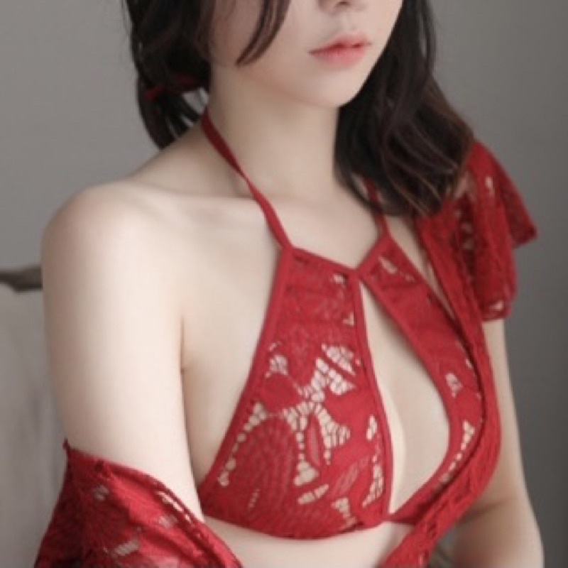 Set Bralette Ren Nữ Không Gọng Mút - Nội Y Đen/Đỏ đô Hoạ Tiết Hoa Xuyên Thấu Gợi Cảm | BigBuy360 - bigbuy360.vn