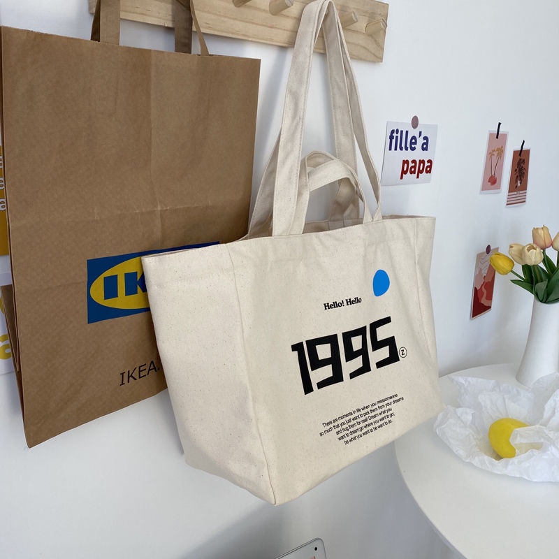 Túi Đeo Một Bên Vai Bằng Vải canvas Phong Cách Hàn Quốc Mới Dành Cho Nữ Sinh Năm 2021