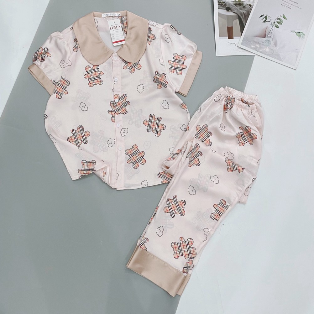 Bộ Đồ Mặc Nhà Cao Cấp Đồ Ngủ Pijama Lụa Satin Cổ Bèo Quần Dài - Babimama BP05.3