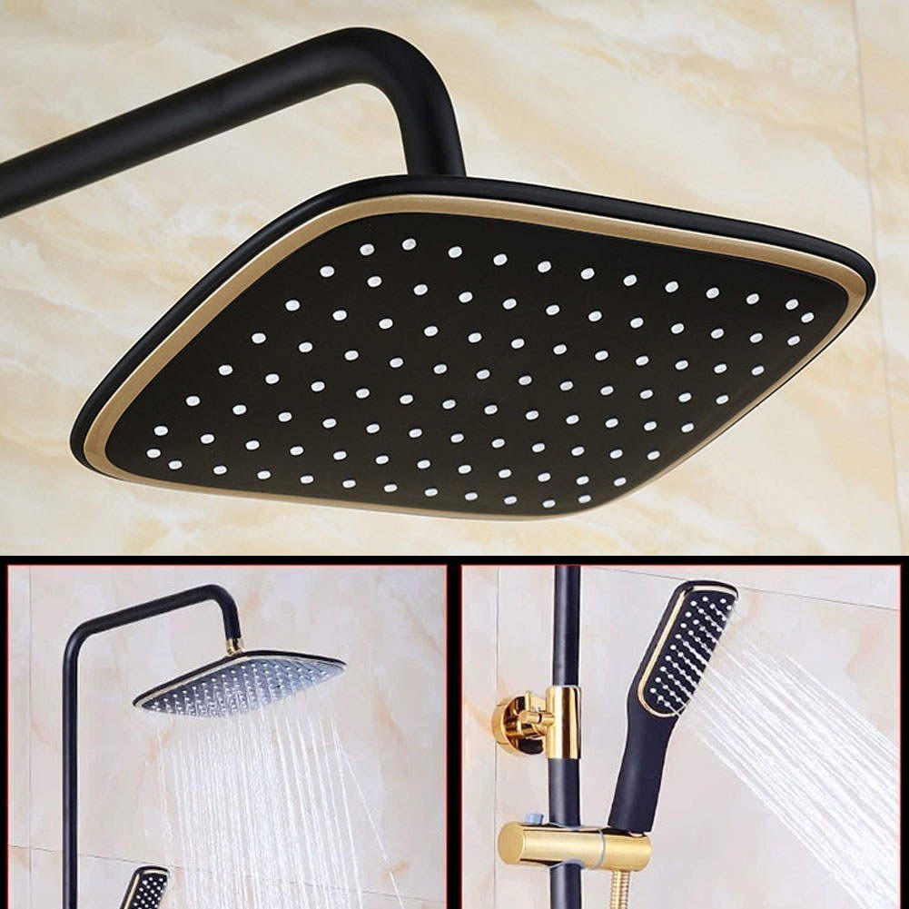 Bộ Đầu Vòi Hoa Sen Cầm Tay Màu Đen G1 / 2in Chất Lượng Cao Cho Nhà Tắm