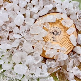 Đá vụn bóng thiên nhiên màu trắng Clear Quartz làm handmade, sưu tầm, reiki, thanh tẩy, thiền định