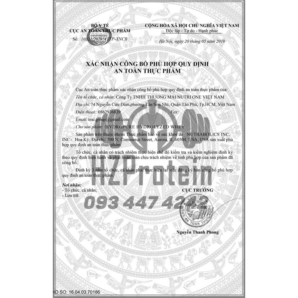 [GIÁ TỐT] HYDROPURE HYDROLYZED WHEY - WHEY PROTEIN THỦY PHÂN 100% (4.5 LBS)