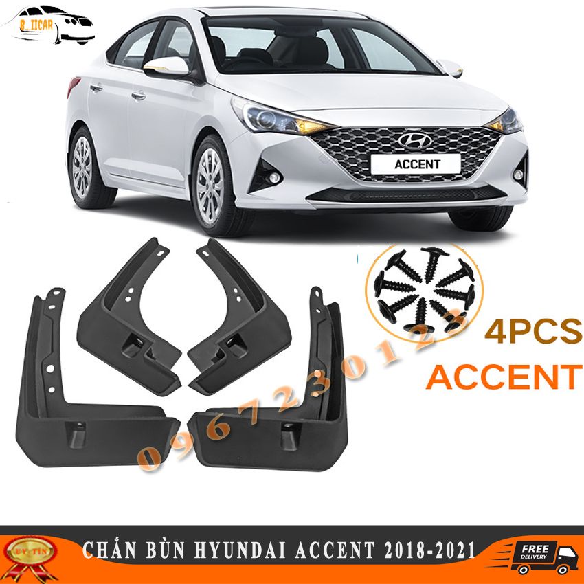 Bộ 4 Chắn Bùn Ô Tô Hyundai Accent 2018-2021 Nhựa Dẻo Cao Cấp