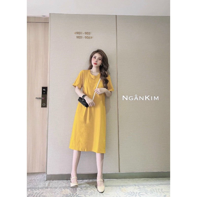 Váy suông cotton xoắn lưng