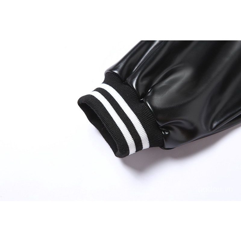 Áo Khoác Bomber Da Pu Dáng Ngắn Thời Trang Thu Đông Cá Tính