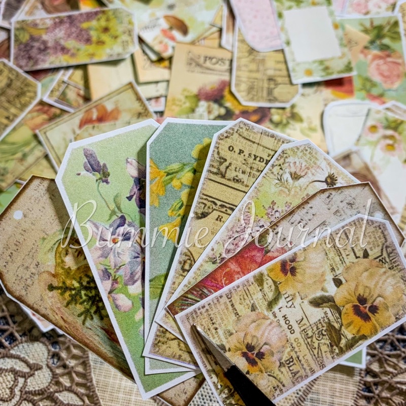 SET 119 Sticker mix phong cách vintage cổ xưa nhiều kiểu dáng
