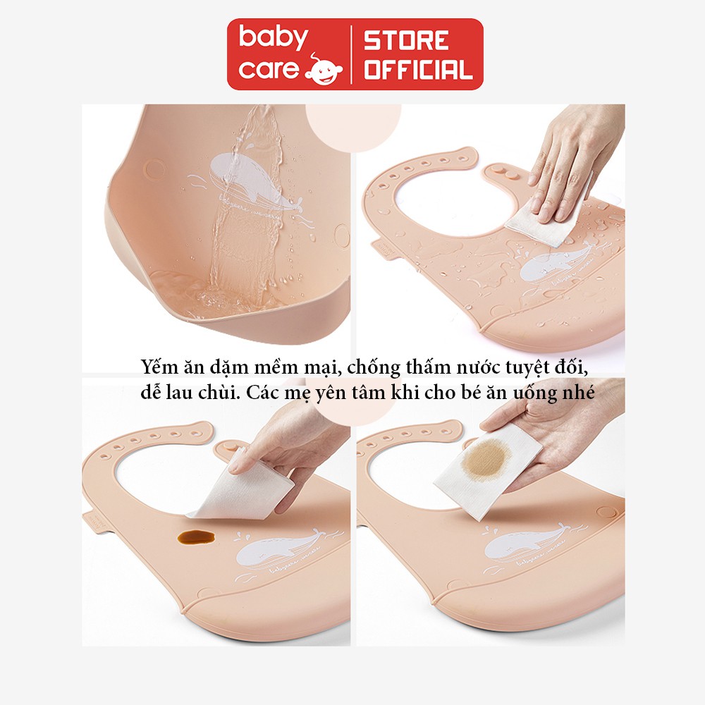 Yếm máng silicon BC BABYCARE siêu mềm không thấm nước, đồ dùng ăn dặm cho bé - BCA011