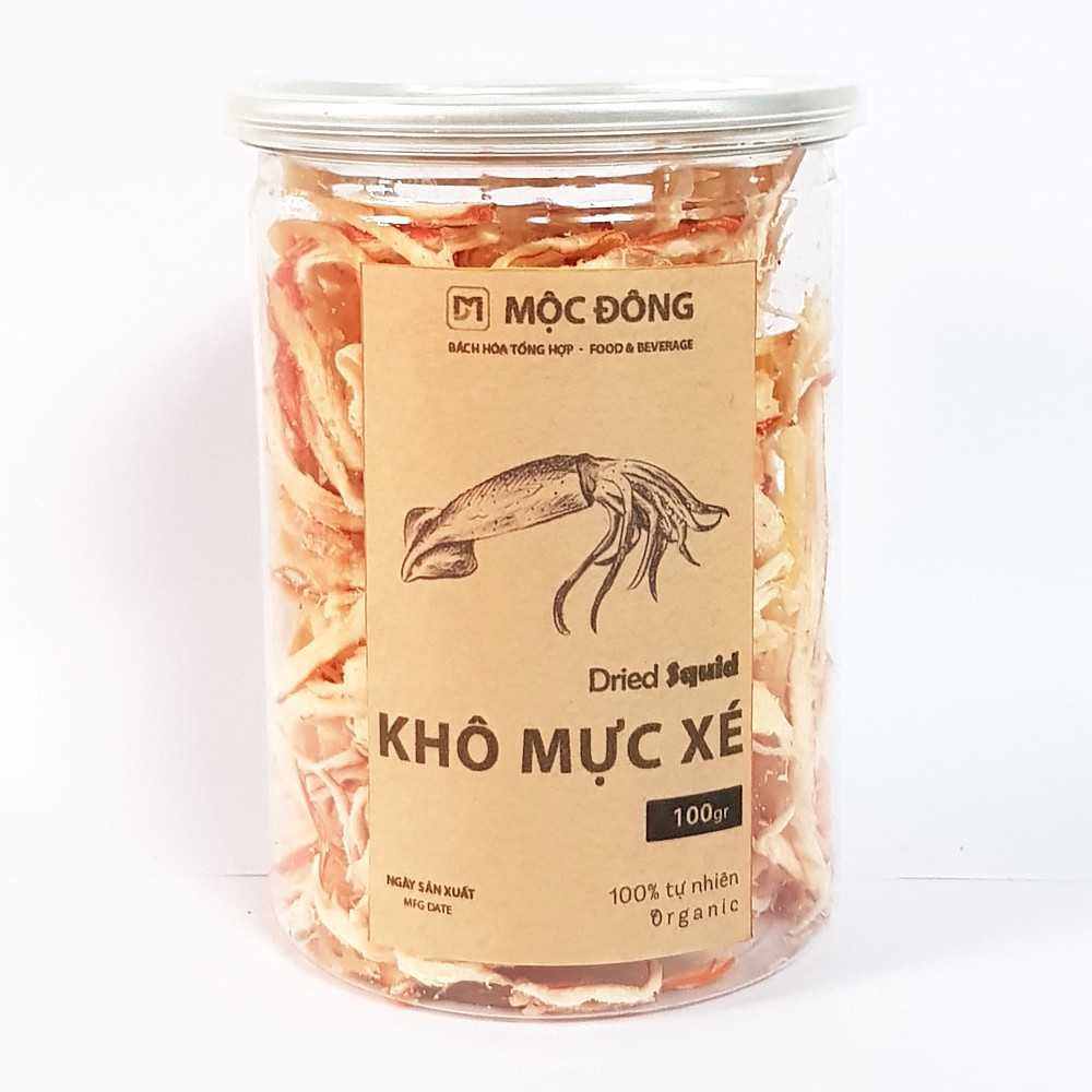 Hộp 100gr khô mực xé loại I món ăn vặt siêu rẻ siêu ngon