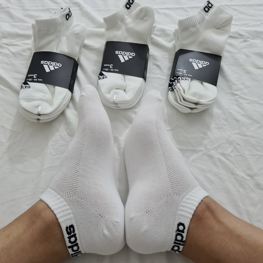 Pack 3 đôi tất thể thao das cổ ngắn màu Trắng - Free ship + Quà tặng Loved socks by TatsTats.vn
