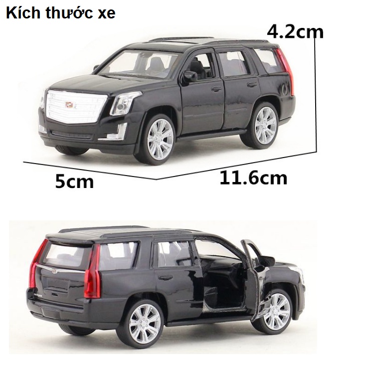 Mô hình xe ô tô mini Cadillac Escalate 1:36 xe bằng kim loại mở được 2 cửa xe đồ chơi trẻ em