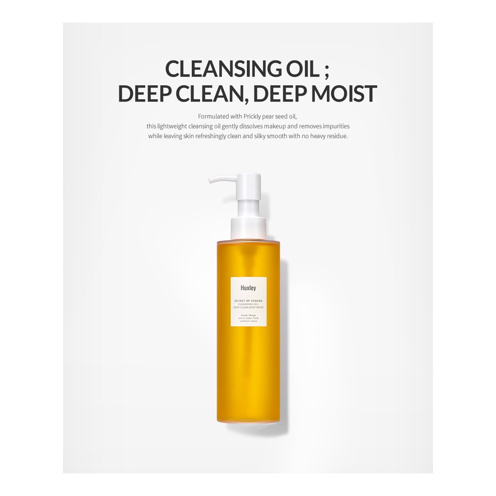 Dầu Tẩy trang Chiết Xuất Xương Rồng-Huxley Secret of sahara Cleansing Oil ; Be Clean, Be Moist 200ml