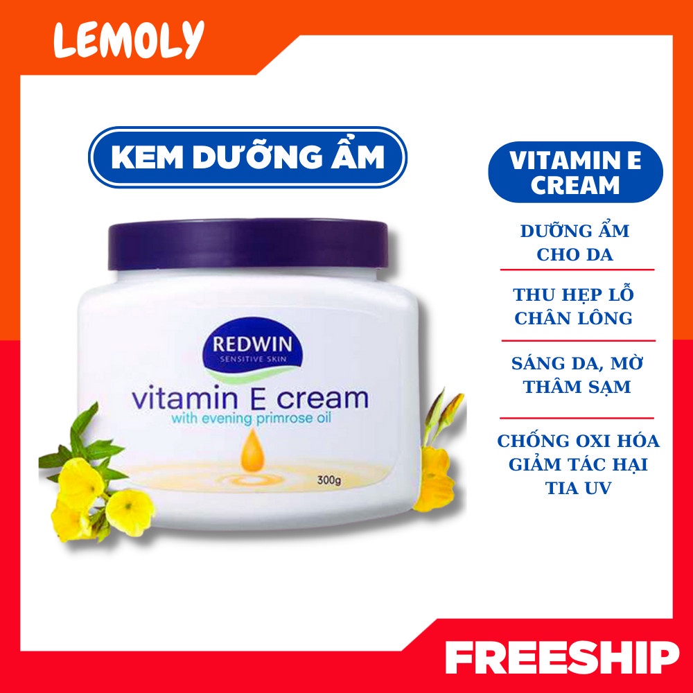 Kem Dưỡng Ẩm Redwin Vitamin E Cream 300g Chính Hãng Úc Kem Dưỡng Da Trắng Sáng Duy Trì Độ Ẩm Cho Da