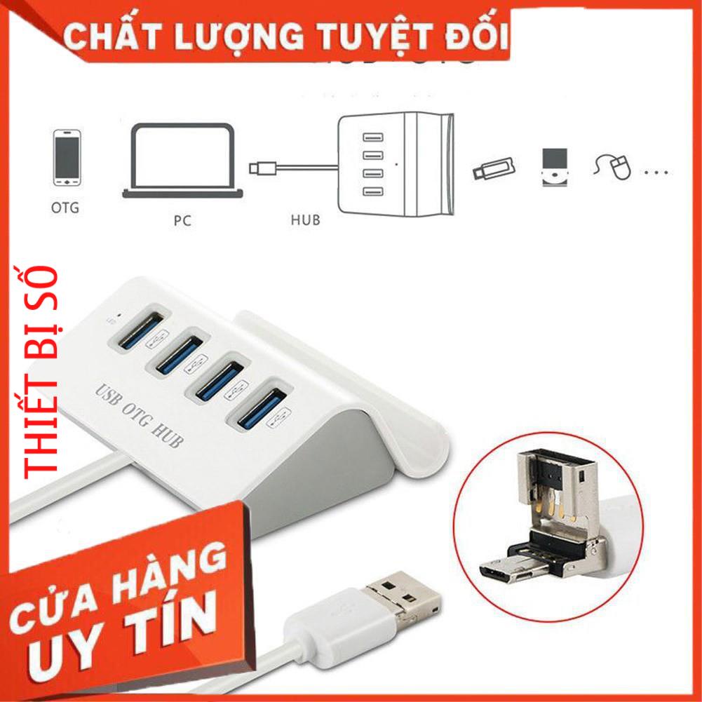 Freeship 50k [FREESHIP] Bộ chia 4 Cổng USB OTG HUB - THIẾT BỊ KẾT NỐI ĐIỆN THOẠI VỚI BÀN PHÍM VÀ CHUỘT CHƠI GAME MOBILE