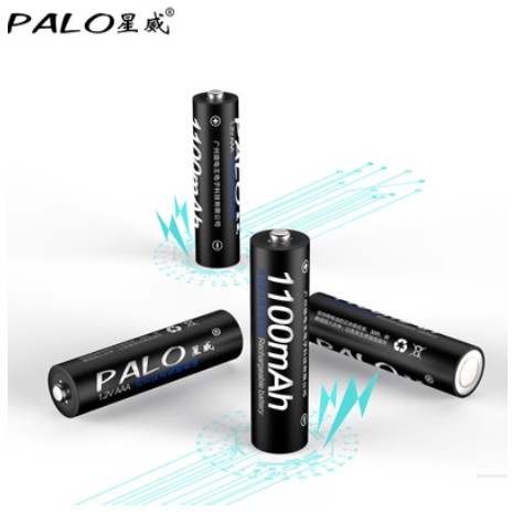 Vỉ 4 viên pin đũa sạc Palo AAA Ni-MH 1100mAh