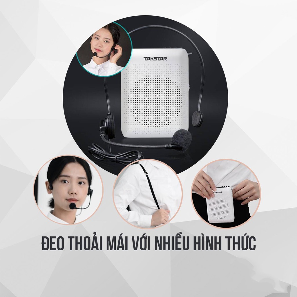 Máy trợ giảng Takstar E220, loa trợ giảng Bluetooth, UHF, ghi âm dùng cho Giáo viên,hướng dẫn viên,bán hàng