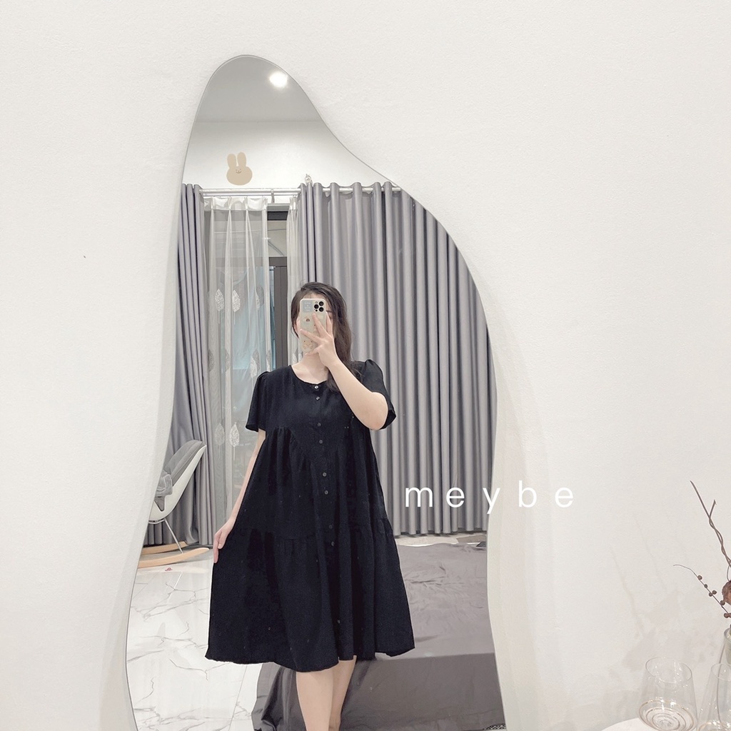 Váy bầu xinh dáng suông thiết kế vải Đũi lạnh đầm thời trang MEYBE VT-1