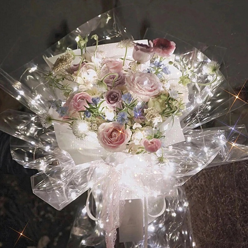 Giấy gói có đèn LED kích thước 60x60cm trang trí gói hoa sáng tạo tiện dụng
