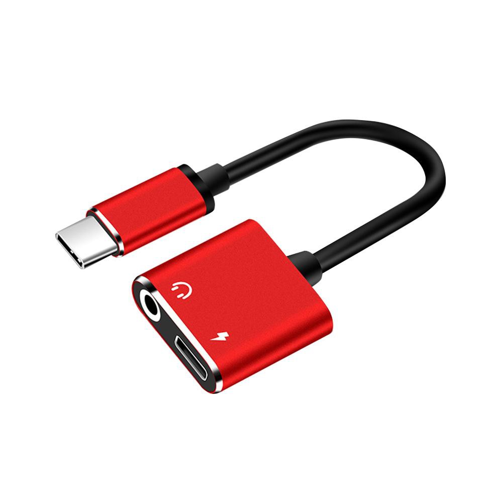 Cáp sạc 2 trong 1 jack 3.5mm + đầu chuyển đổi Type C cho Xiaomi Huawei