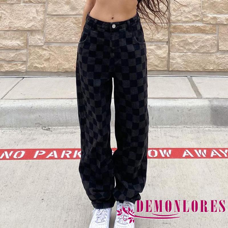 Quần ống rộng Họa Tiết Kẻ Sọc Phối Túi Thời Trang Cho Nữ