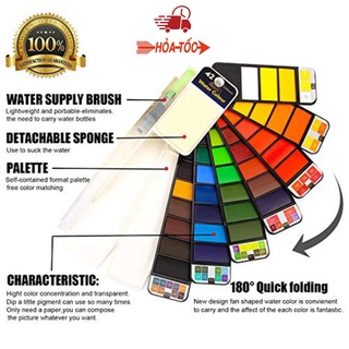 Màu nước Superior dạng thẻ quạt, Watercolor Superior (tặng giấy vẽ)