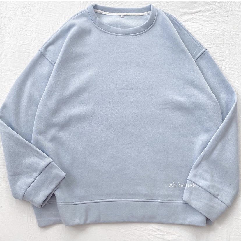 Áo Sweater Nỉ Bông Basic Form Rộng Unisex (Ảnh Thật/Có sẵn)