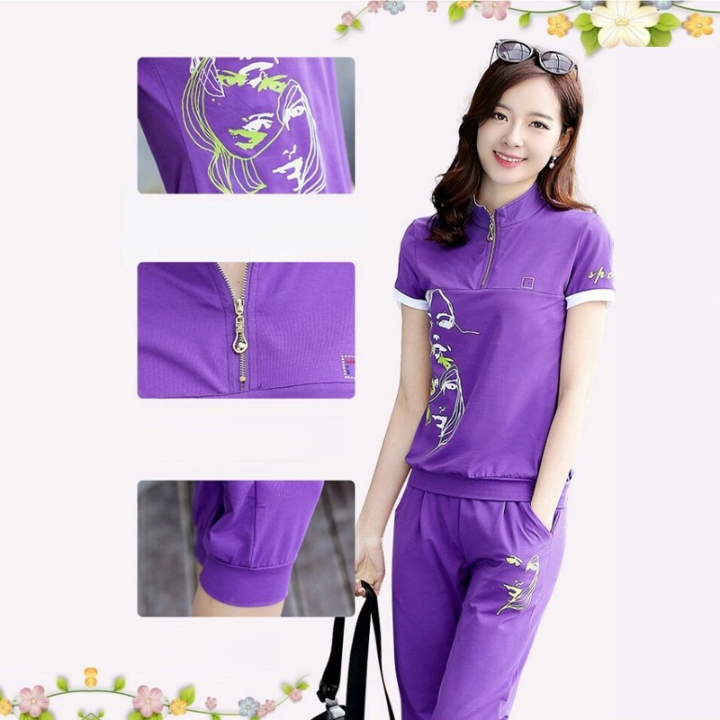 [Mẫu mới] Bộ Lửng Thể Thao Cô Gái Tím Phối Dây Kéo Thời Trang H1166 | BigBuy360 - bigbuy360.vn