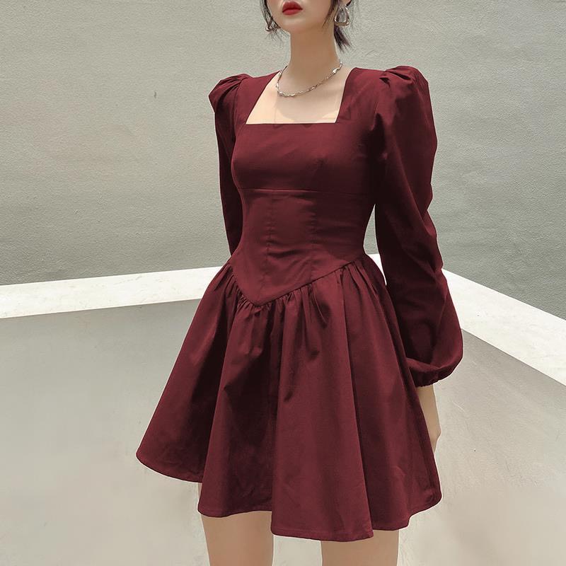 Váy Nữ Tiểu Thư Quảng Châu,  Đầm Xòe Nữ Tay Bồng Chất Vải mềm form đứng không nhăn cao cấp