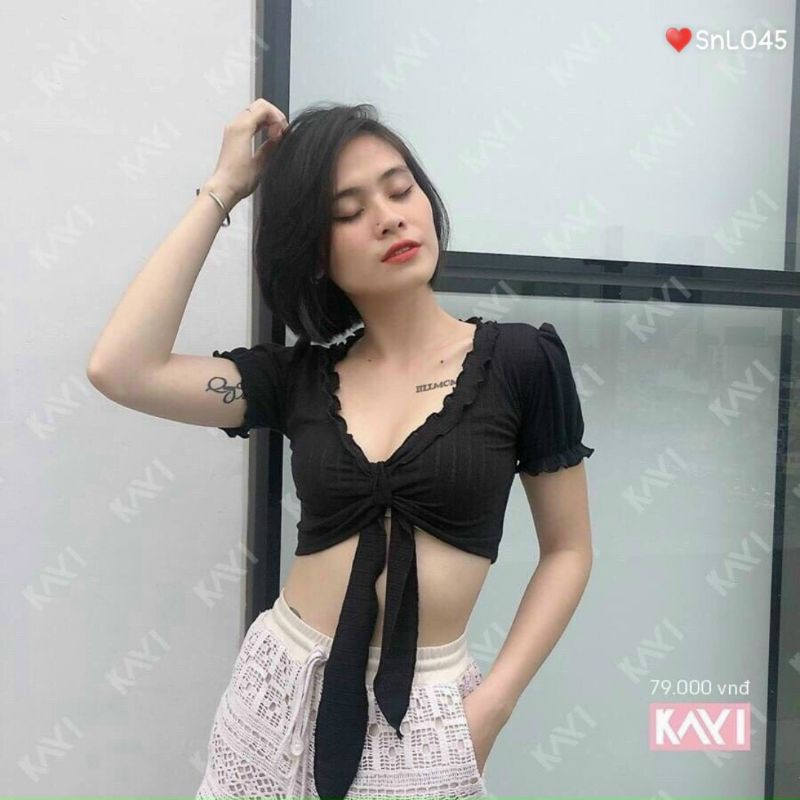 áo croptop thắt nơ