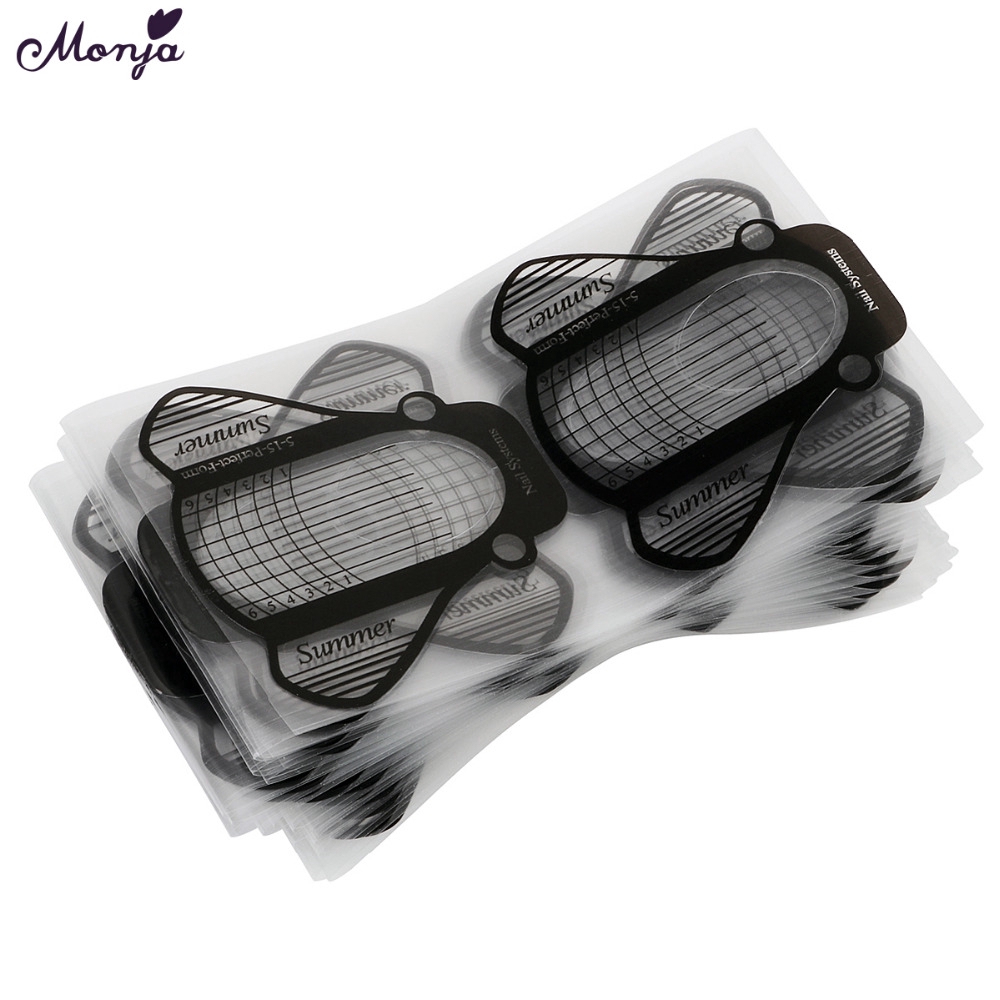 MONJA Bộ 100 Miếng Dán Hỗ Trợ Nối Dài Móng Tay