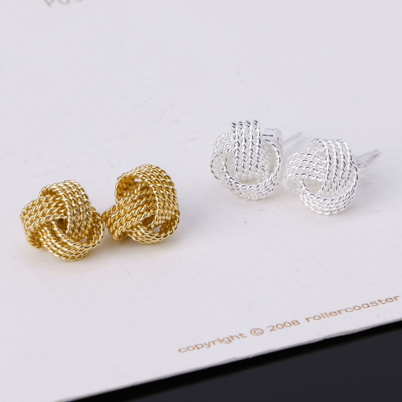 Youyo Khuyên Tai Dạng Hạt Xoắn Nhỏ Màu Bạc Đơn Giản Sáng Bóng Không Gây Dị Ứng