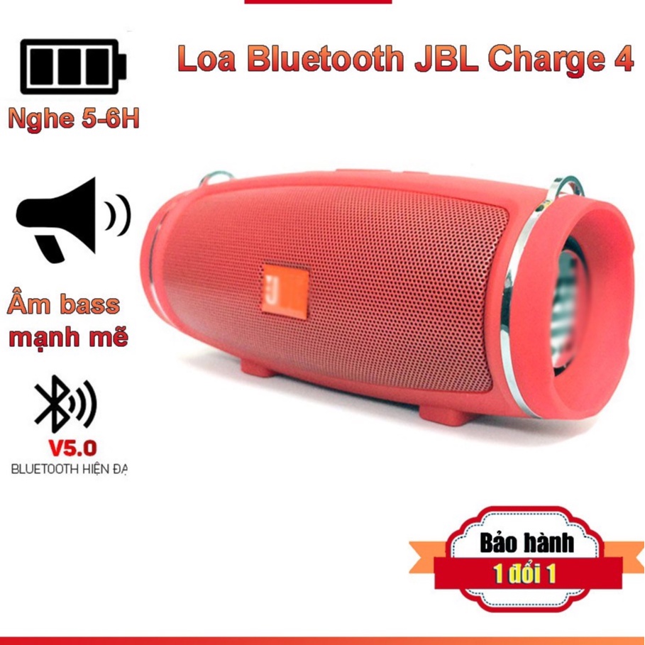 Loa bluetooth charge 4+ mini  Bass mạnh, âm thanh trong, Pin 3- 4h có dây đeo, hỗ trợ thẻ nhớ, Usb