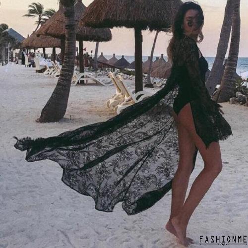 Áo choàng Bikini phối ren hoa phong cách Bohemian | BigBuy360 - bigbuy360.vn