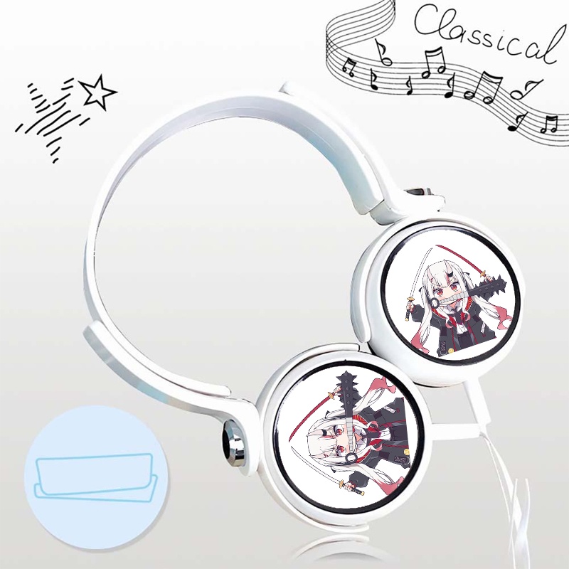 Tai nghe in hình AYAME NAKIRI Hololive Vtuber anime chibi dạng chụp cắm dây tiện lợi thời trang nghe nhạc