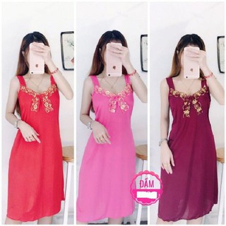 ĐẦM THUN LẠNH MẶC NHÀ PHỐI REN