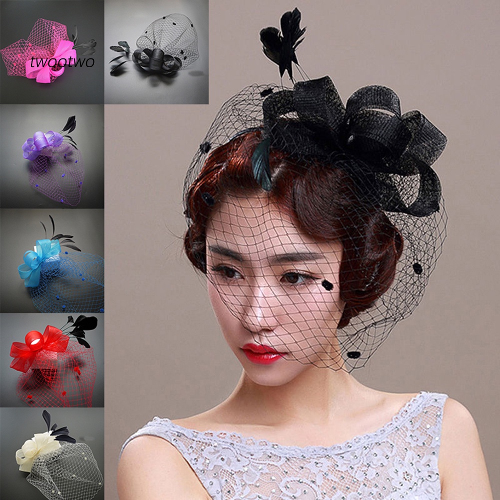 Kẹp Tóc Hình Nón Phối Lưới Và Nơ Phong Cách Retro