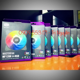 Quạt fan case 12cm cooler master masterfan mf120r argb - mạnh 2000rpm, quay êm, hiệu ứng led rgb rainbow đa sắc màu