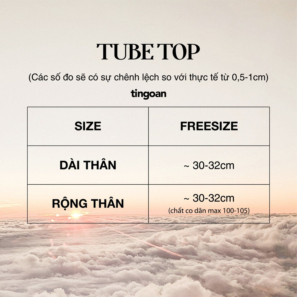 TINGOAN® - Áo quây ngực dáng ống không đệm thun trơn croptop đen TUBE TOP/ BL